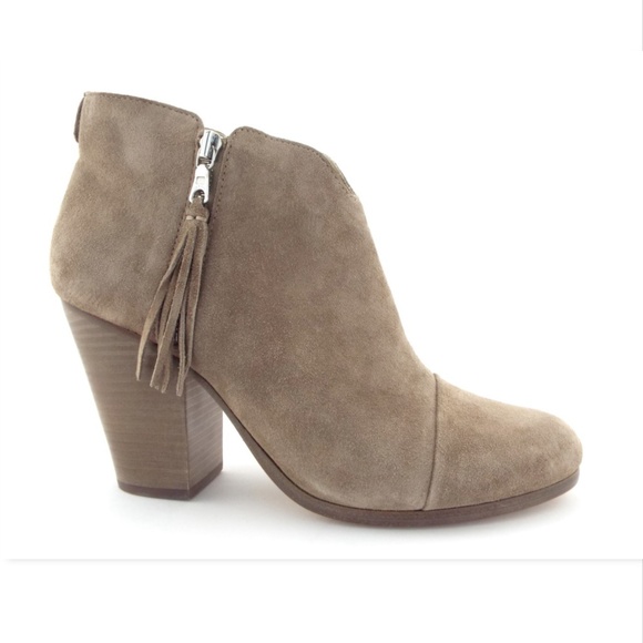 New Rag&Bone Stone Suede Cap Toe Fringe Booties 41 - Picture 3 of 8